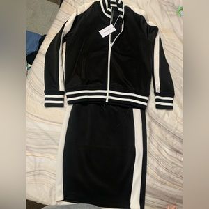 Half Heart Track Suit Skirt Set